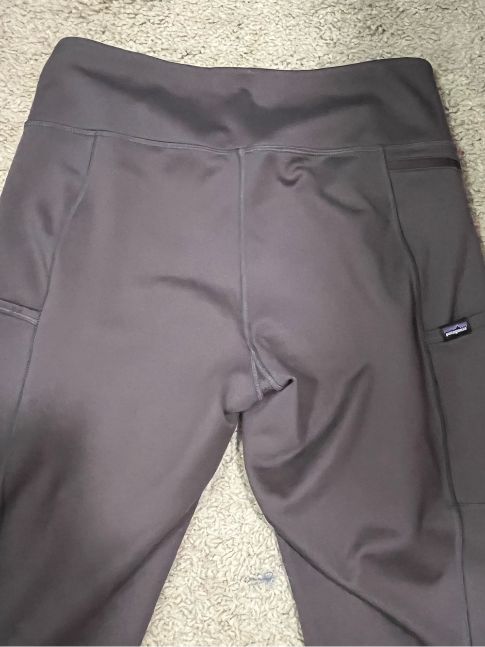 Patagonia Pack Out Tights Grey Outdoor Hiking Drop In pockets Size Medium - Picture 4 of 9